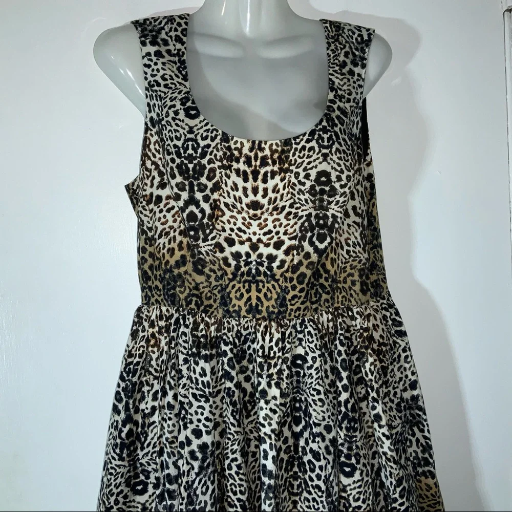 Leopard Print Fit Flare Summer Dress 11/12 Cutout back Jessica Simpson - Picture 7 of 13